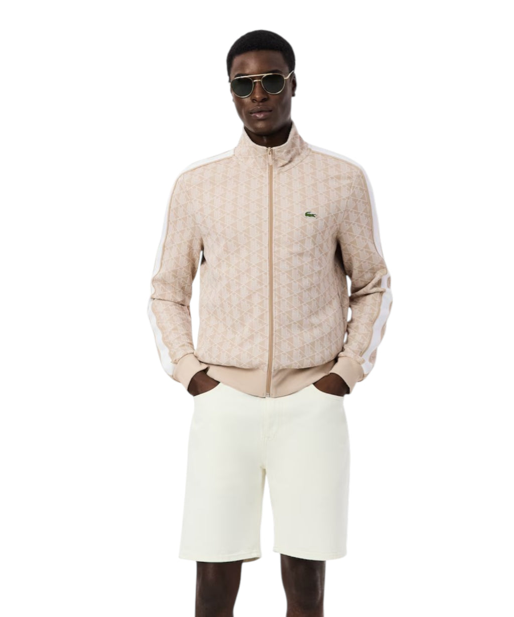 Felpa Lacoste Paris con Zip in Jacquard