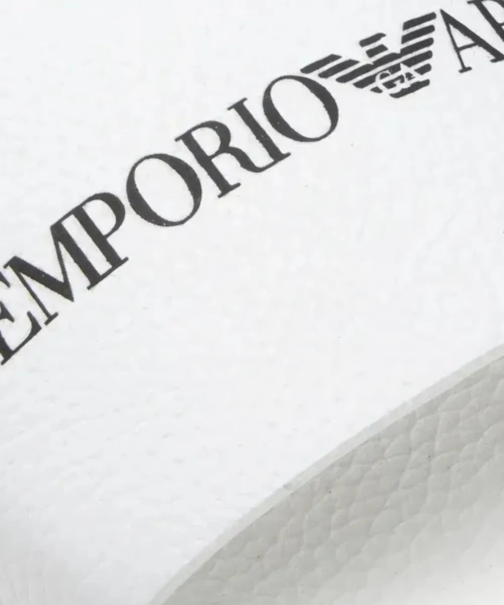 Sliders in pelle martellata con logo-Ciabatte-Emporio Armani-Vittorio Citro Boutique