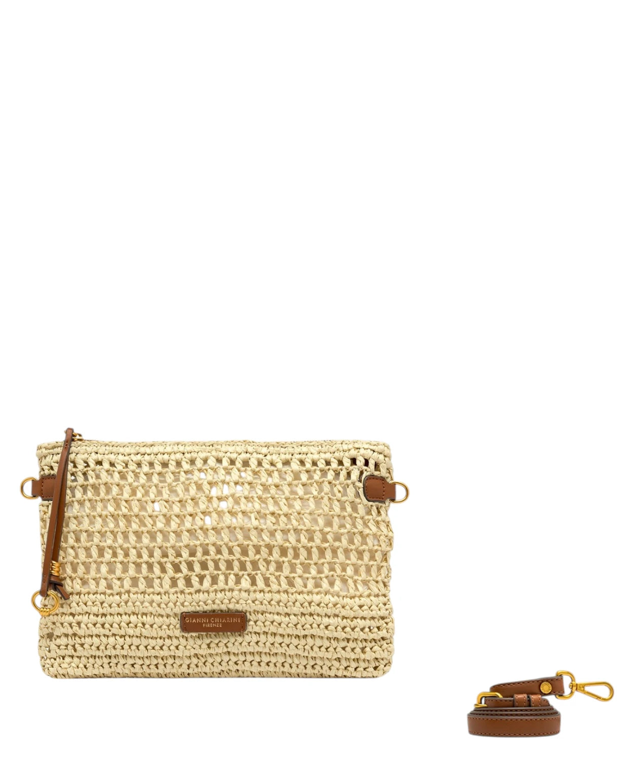 Gianni Chiarini Nefeli Pouch in Crochet Straw