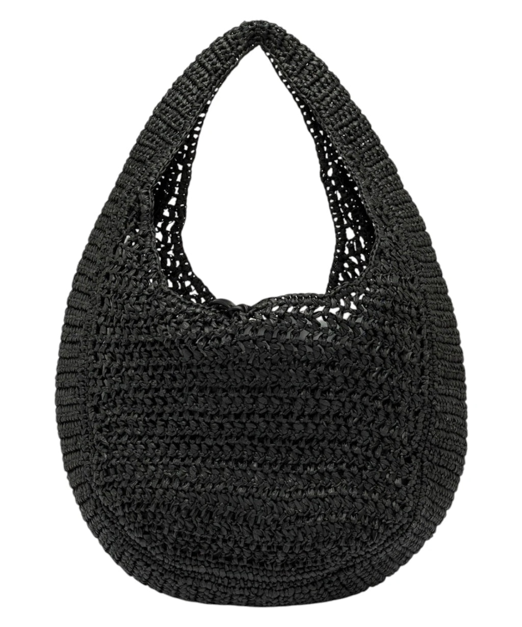 Gianni Chiarini Crochet Straw Hobo Bag