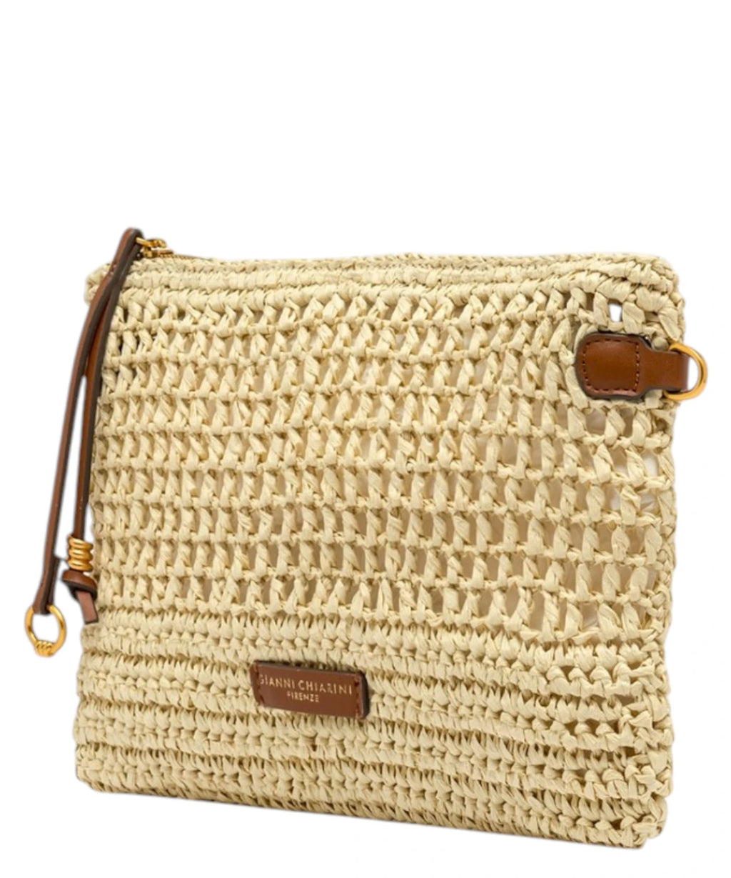 Gianni Chiarini Nefeli Pouch in Crochet Straw