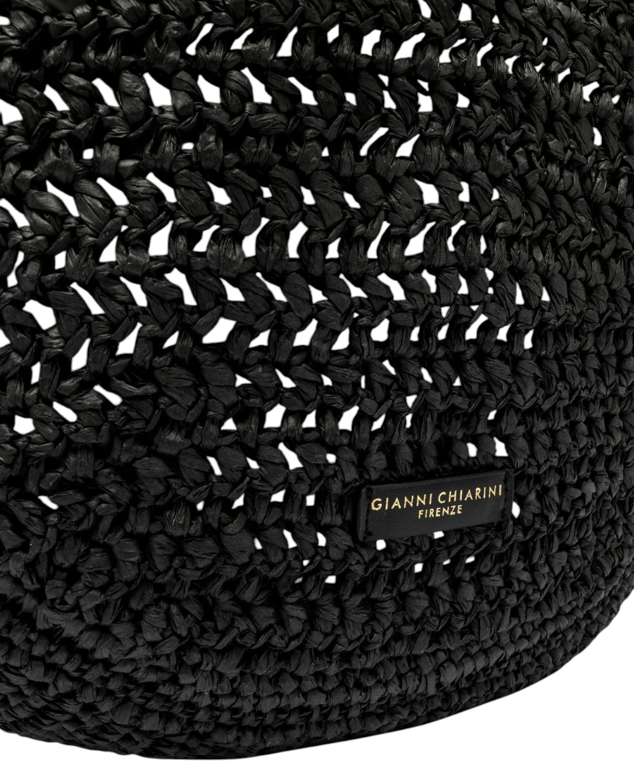 Gianni Chiarini Crochet Straw Hobo Bag