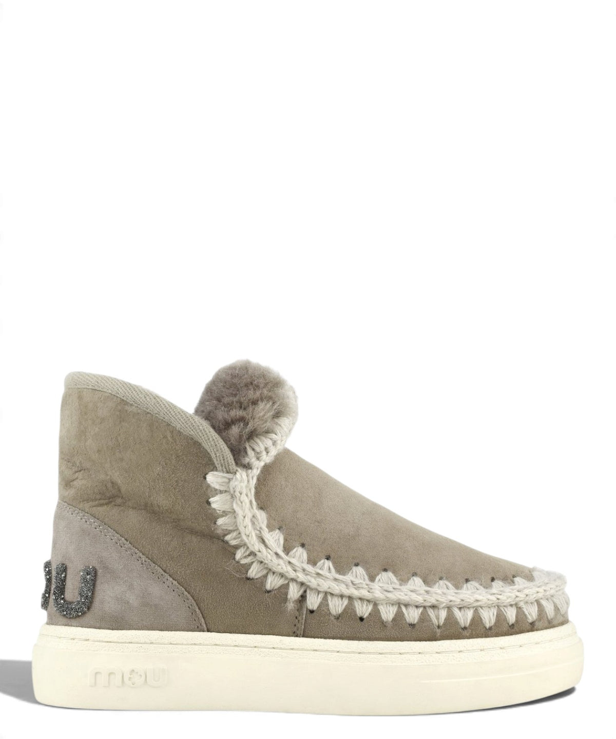 Mou Eskimo Sneaker Bold Glitter Logo en piel de oveja