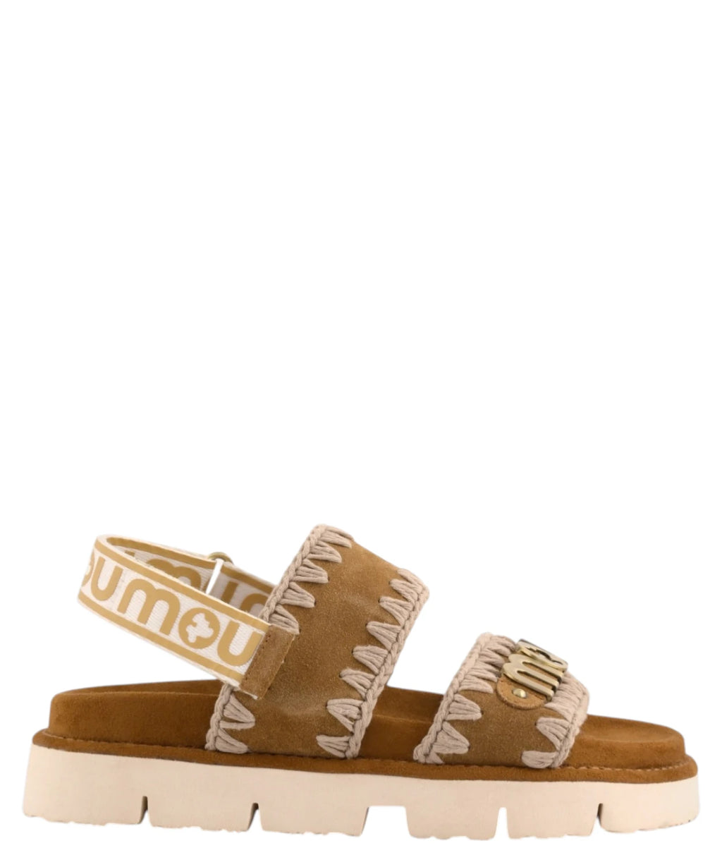 Bio Mou sandalen met bandje en metalen logo