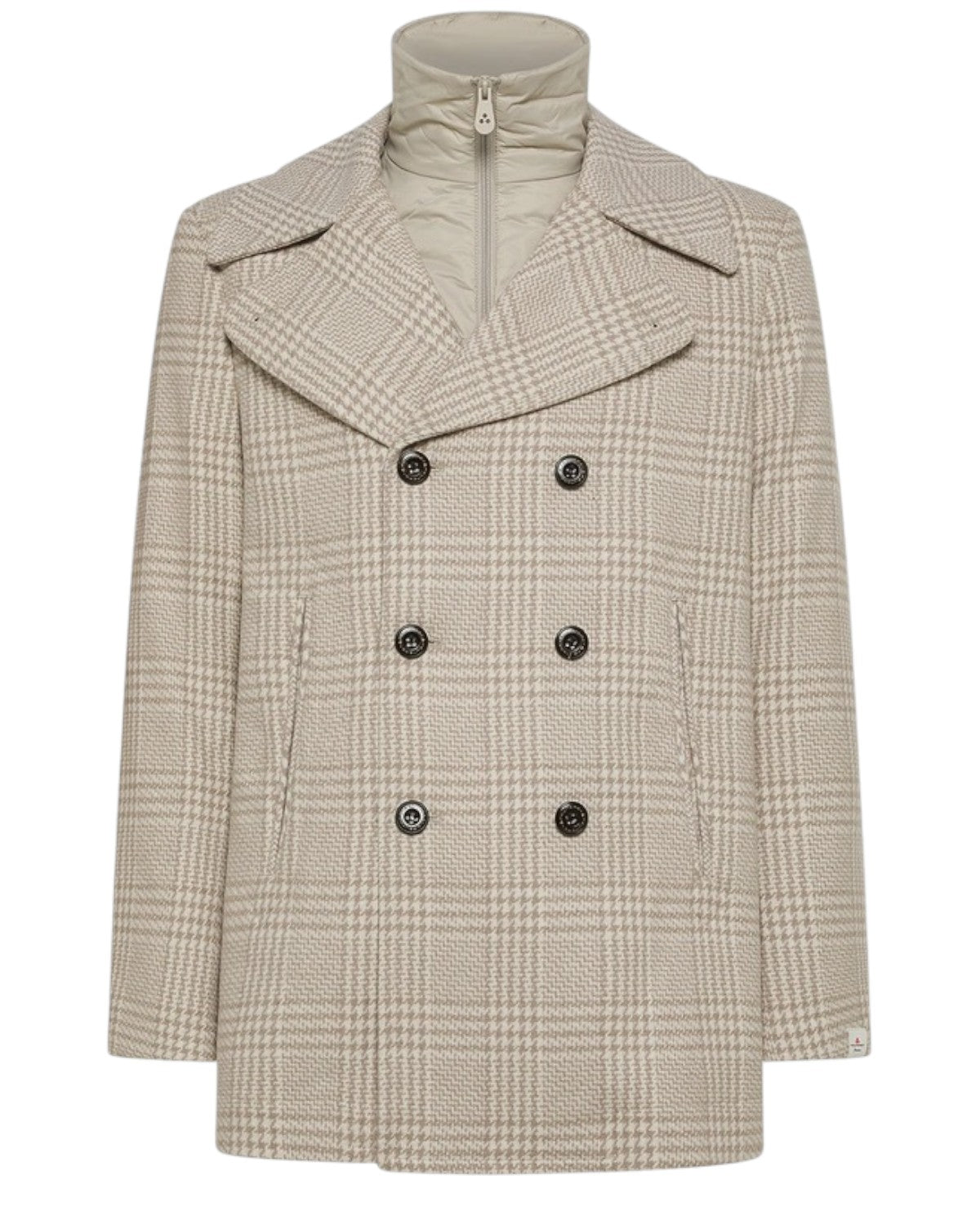 Giacca doppiopetto in lana check con pettorina removibile-Peuterey-Giacche-Vittorio Citro Boutique