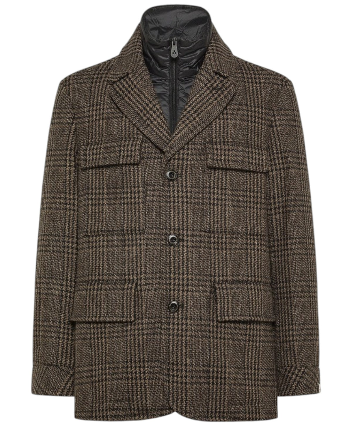 Giacca in panno check con pettorina removibile-Peuterey-Cappotti-Vittorio Citro Boutique