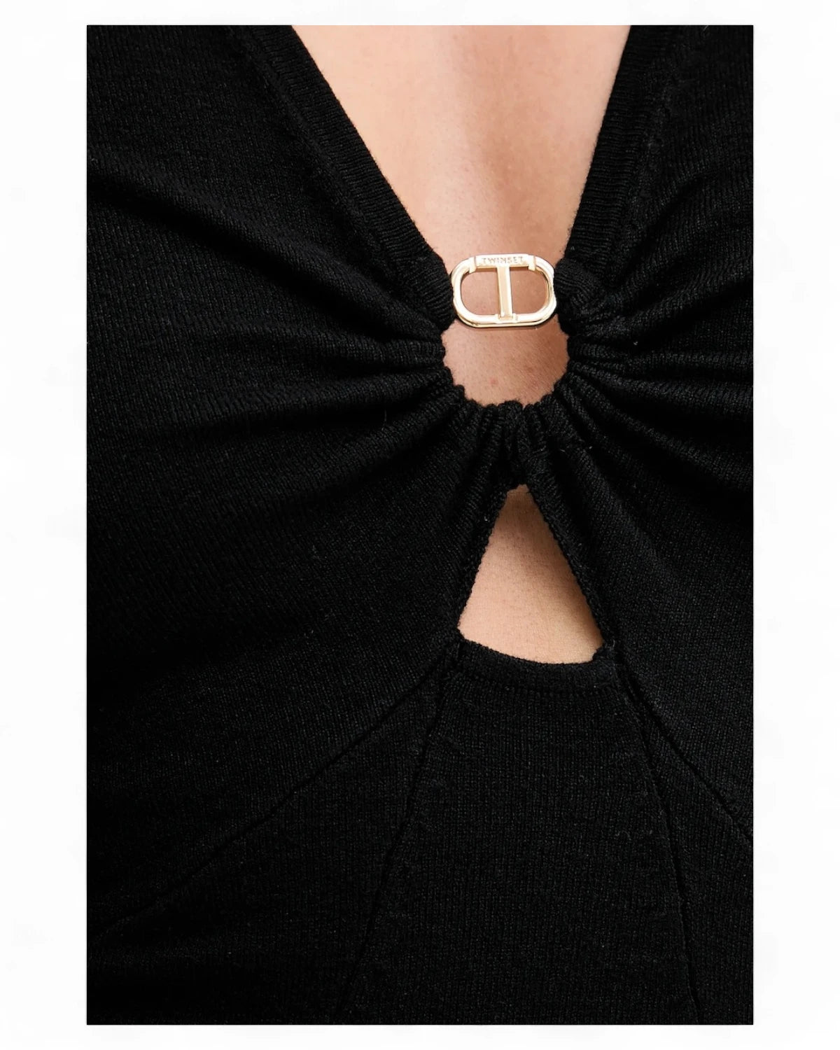 Abito Longuette in Maglia con Logo-Twinset-Abiti-Vittorio Citro Boutique