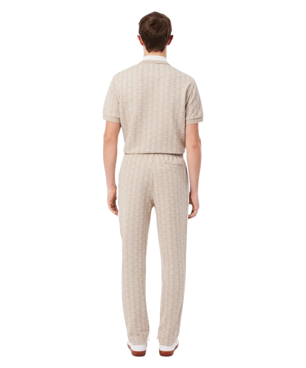 Spodnie dresowe Lacoste Monogram Beżowe – Jogger Regular Fit