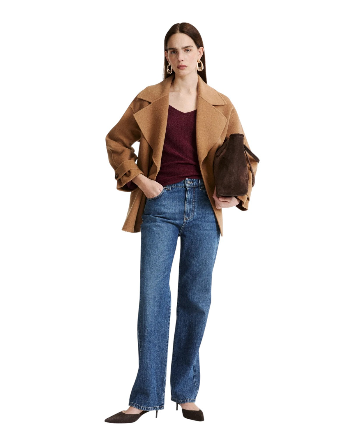 Blouson Donna in Misto Lana con Chiusura Doppiopetto