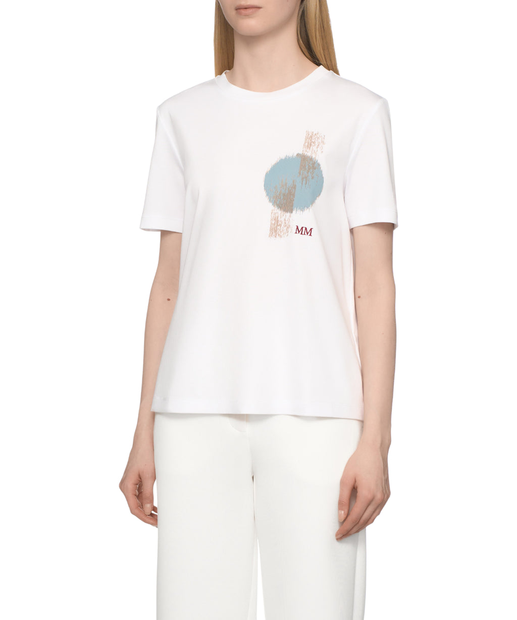 T-shirt Max Mara logo MM in modal en katoen