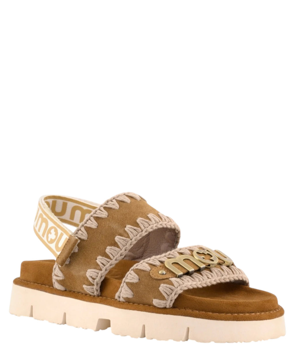 Bio Mou sandalen met bandje en metalen logo