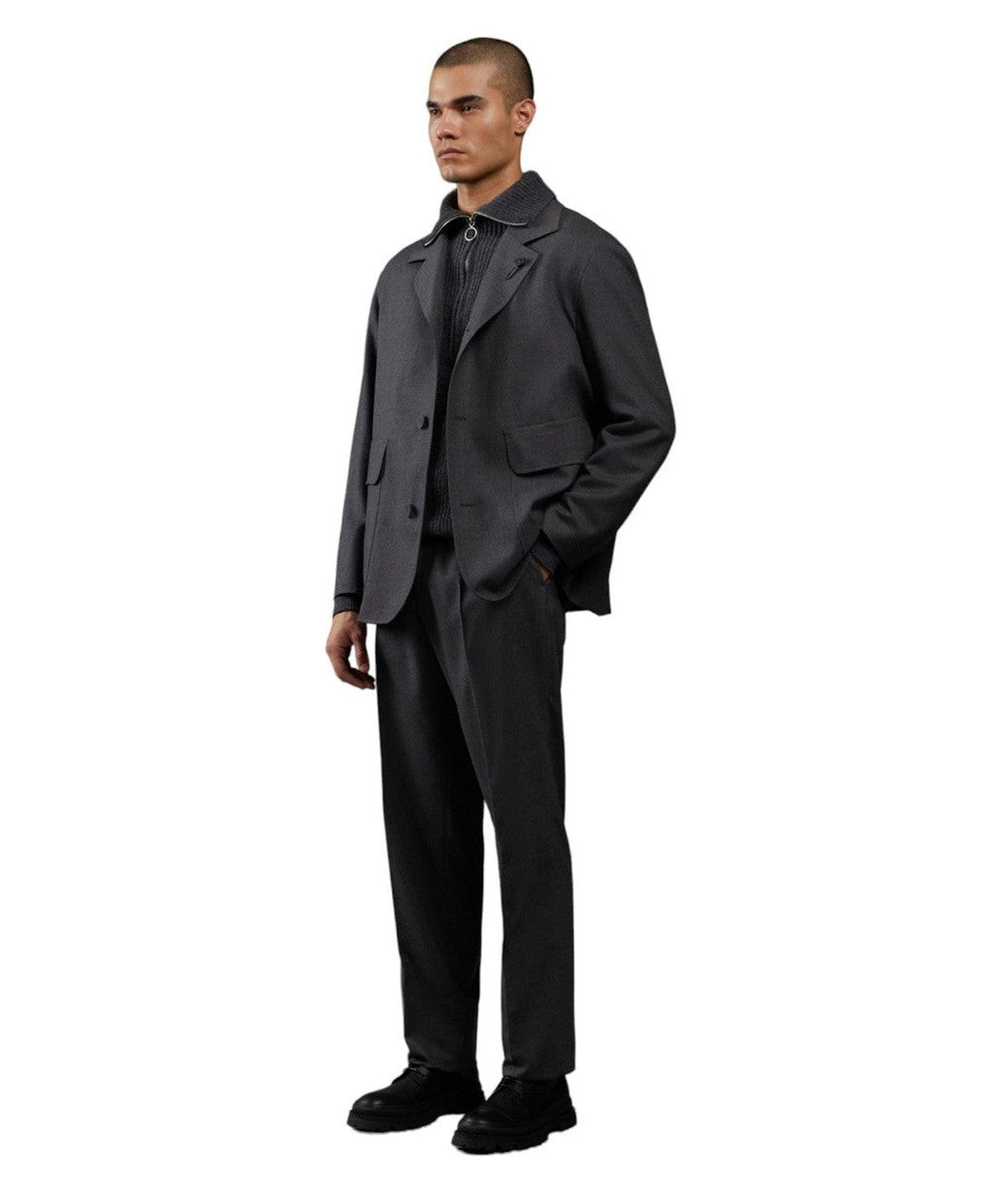 Pantalone grigio monotone-Lardini-Pantaloni-Vittorio Citro Boutique