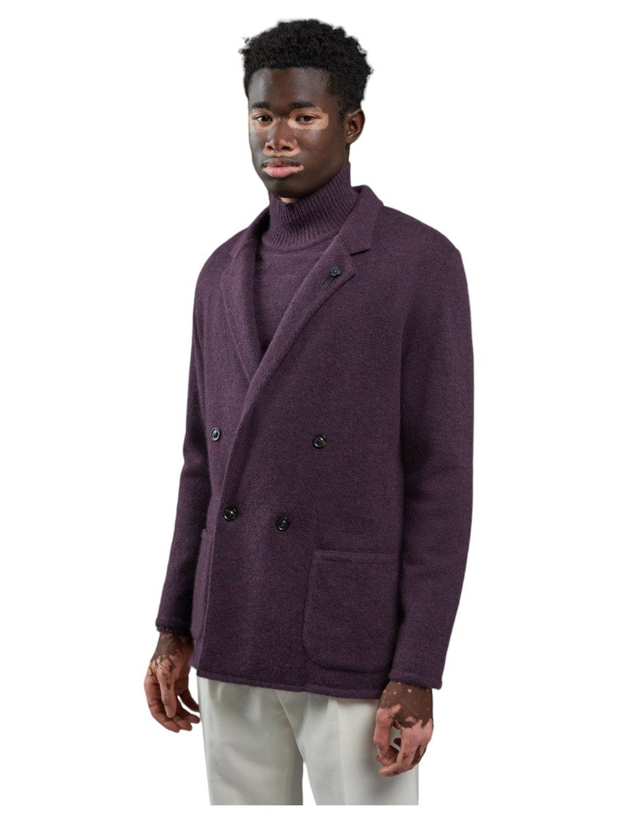 Giacca Maglia Doppiopetto Viola-Lardini-Giacche-Vittorio Citro Boutique