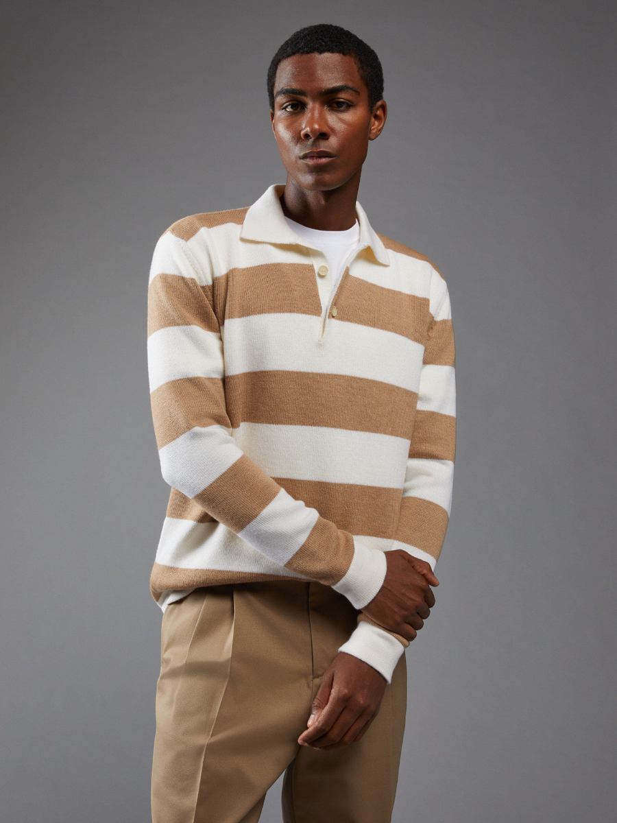 Polo maniche lunghe a righe-Lardini-Polo-Vittorio Citro Boutique