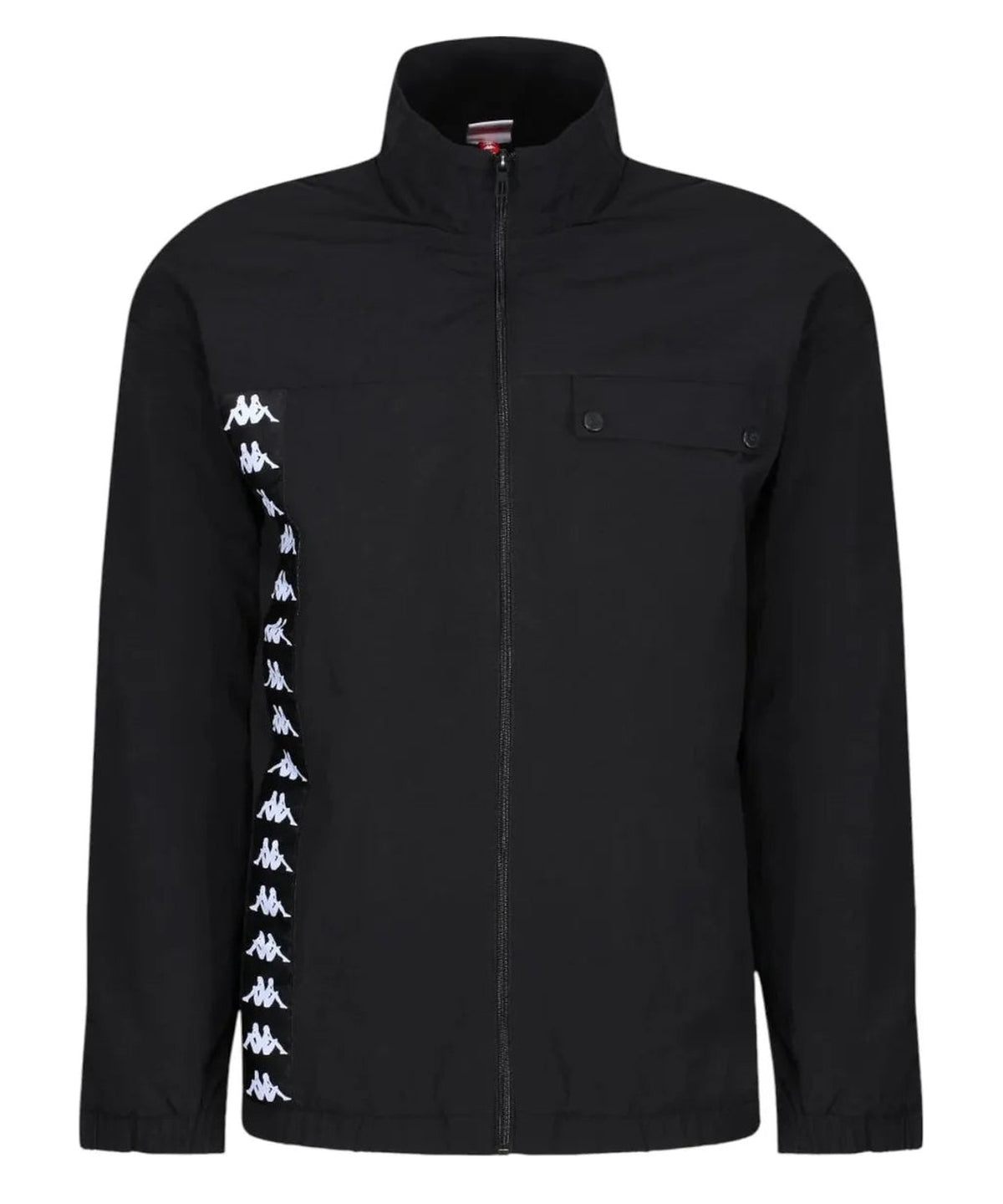 Kappa Giacca Uomo Banda Edou Nero con Zip e Logo Omini Laterale-Kappa-Giacche-Vittorio Citro Boutique