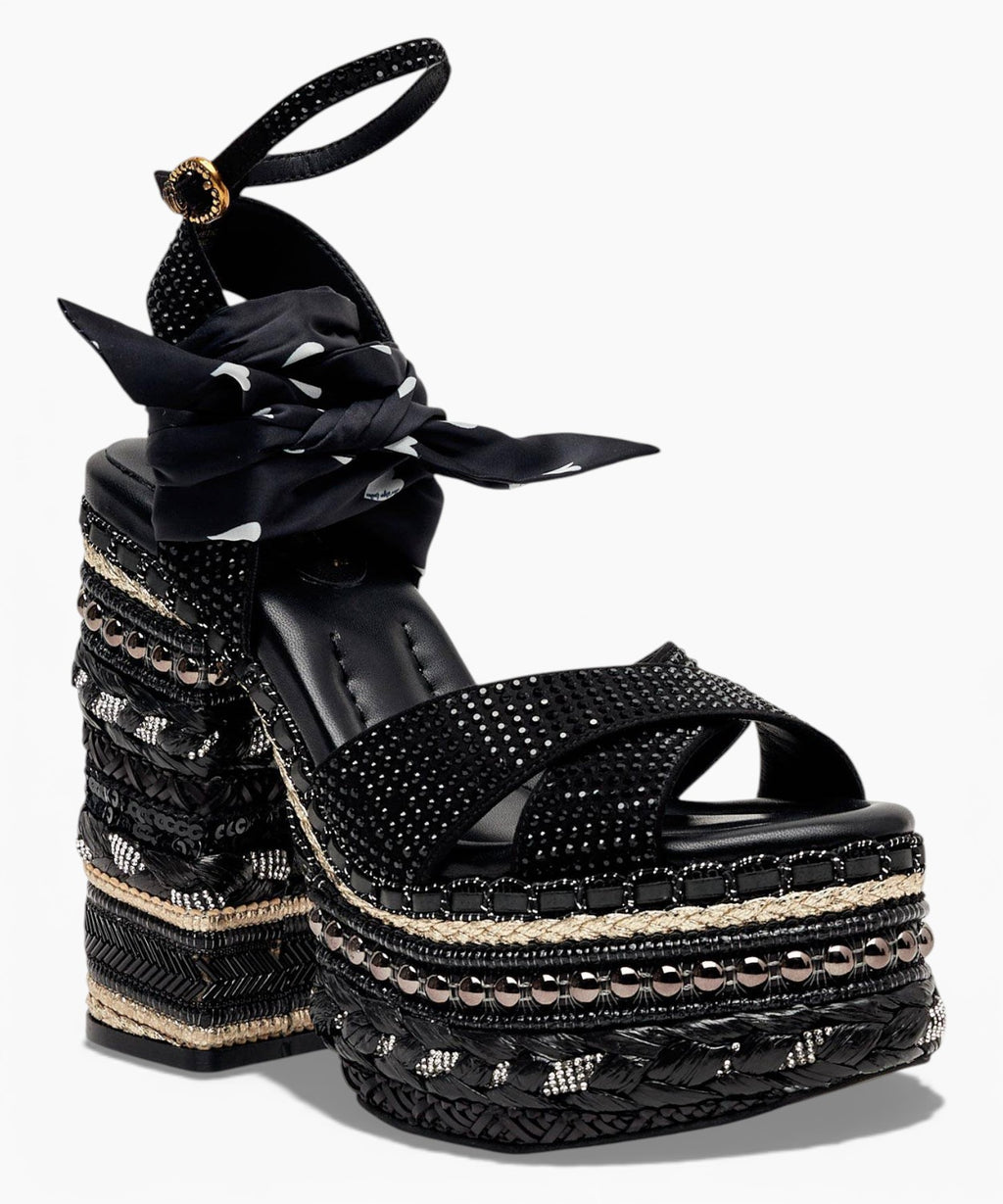 Kurt Geiger Scarf Chelsea Sandalias de Tacón en Tejido