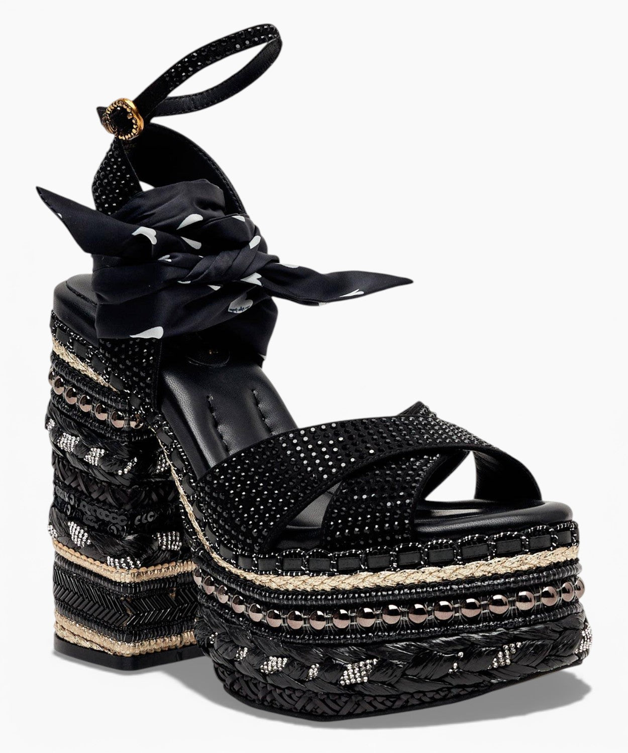 Kurt Geiger  Scarf Chelsea Sandali con Tacco in Tessuto