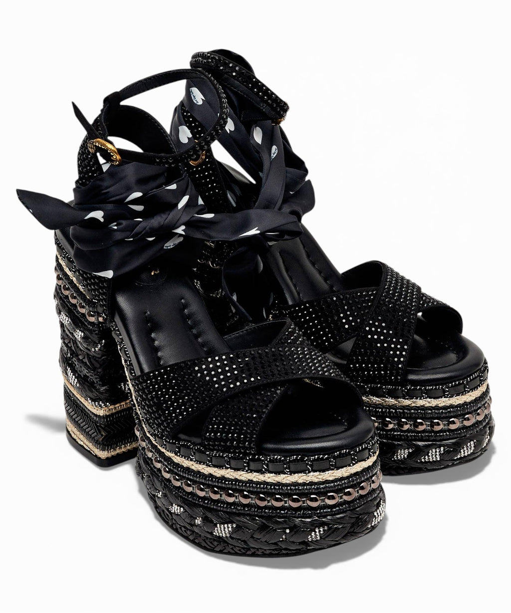 Kurt Geiger Scarf Chelsea Sandalias de Tacón en Tejido