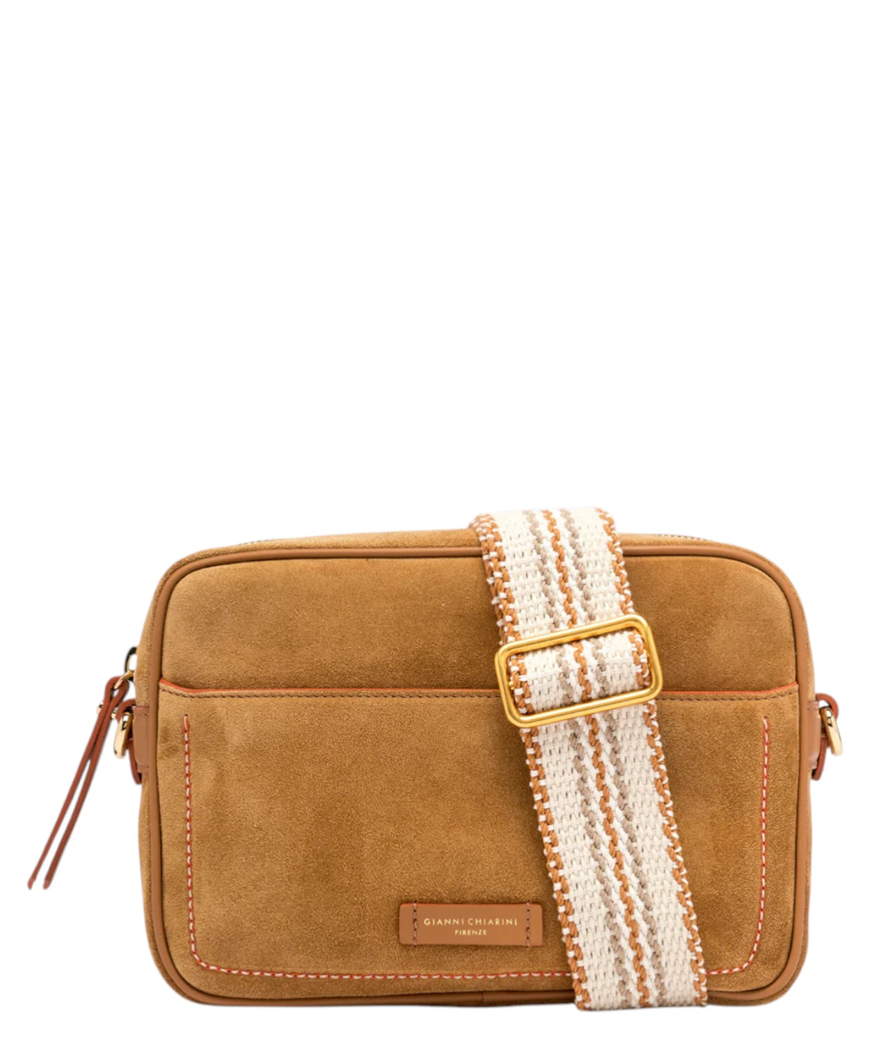 Borsa Nina Gianni Chiarini a Tracolla in Pelle Martellata con Tracolla Intrecciata