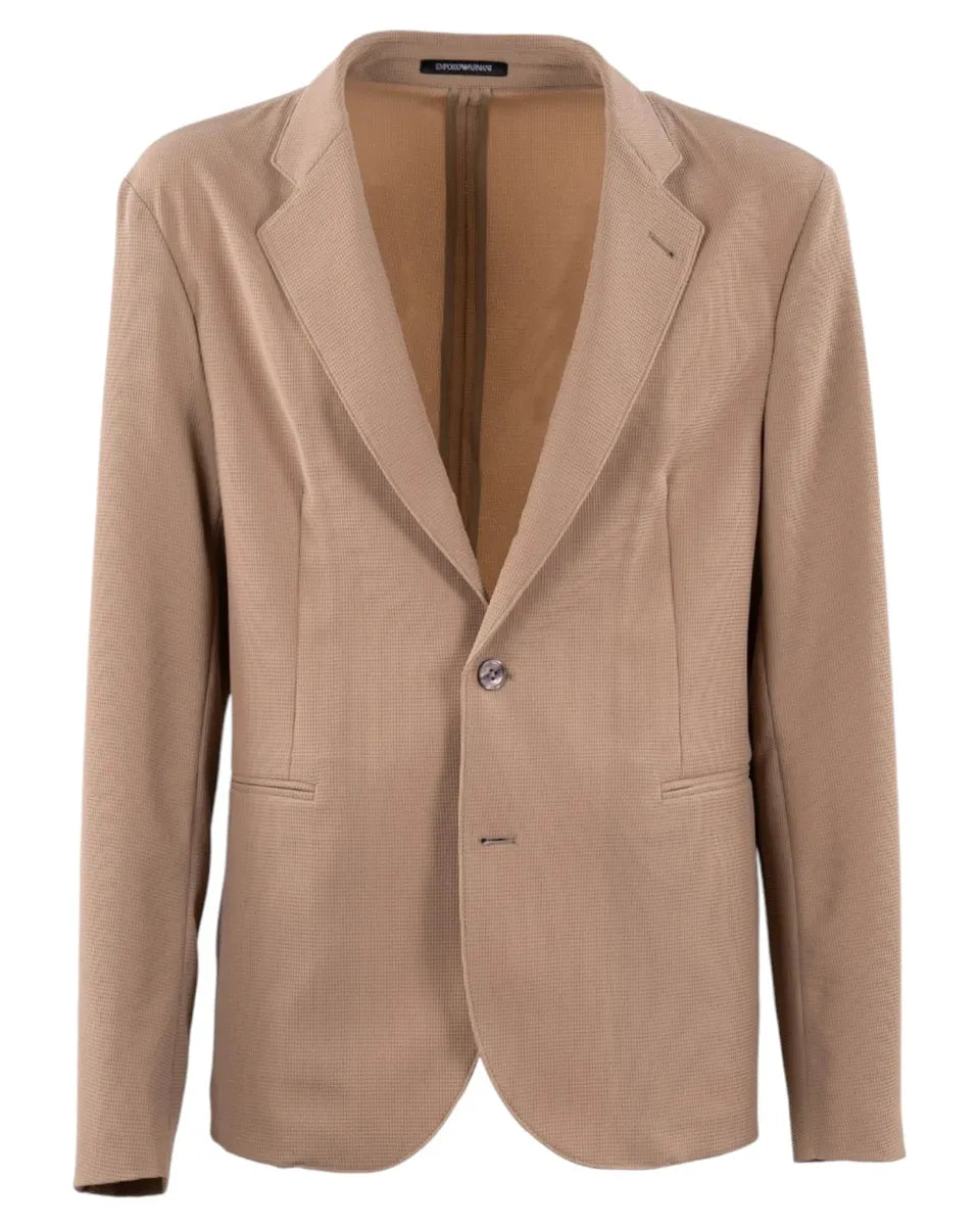 Giacca Monopetto Icon in Jersey Crepe Micro Operato Effetto Piquet-Emporio Armani-Giacche-Vittorio Citro Boutique