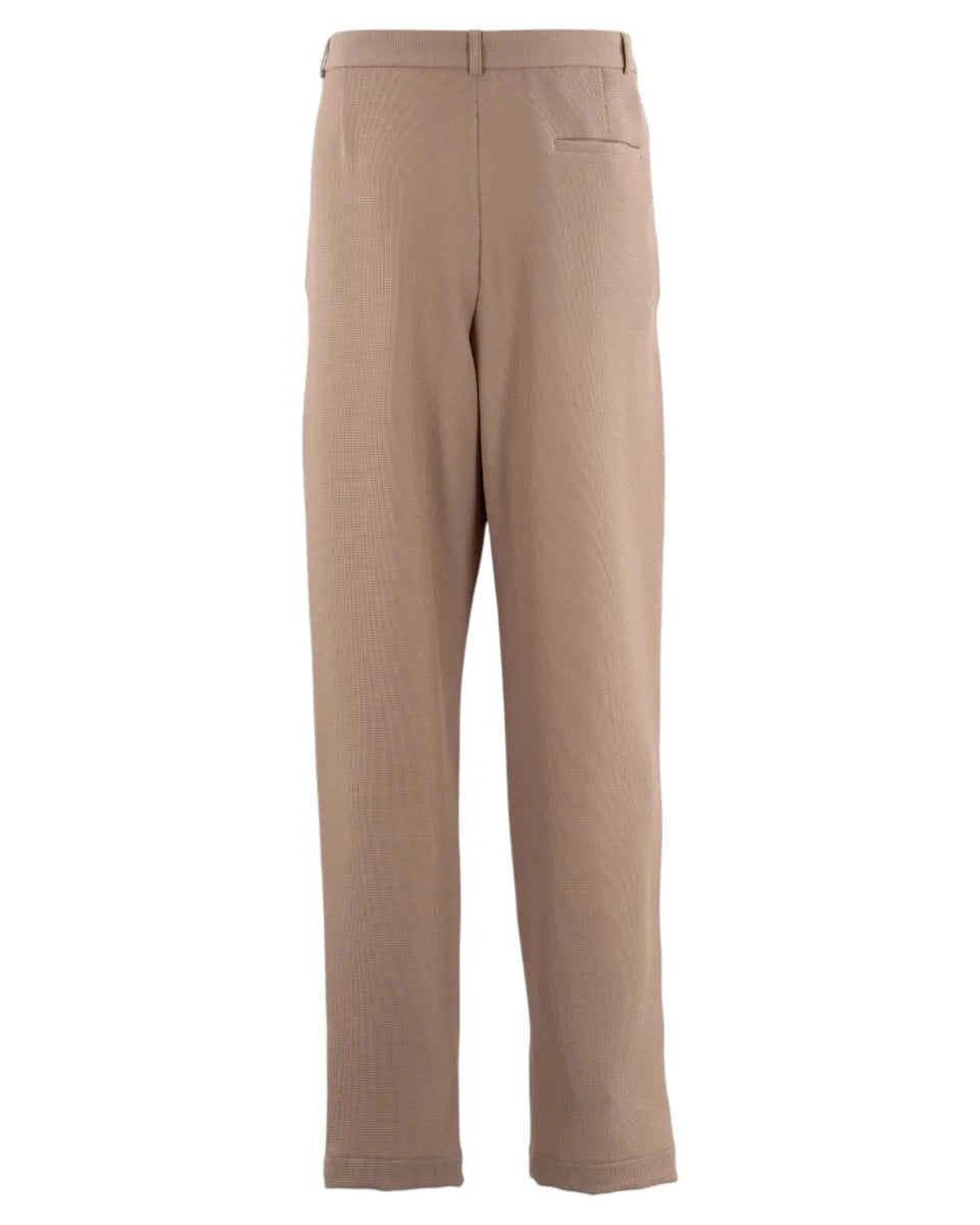 Pantaloni Chino ICON in Jersey Crepe Effetto Piquet Micro Operato-Emporio Armani-Pantaloni-Vittorio Citro Boutique