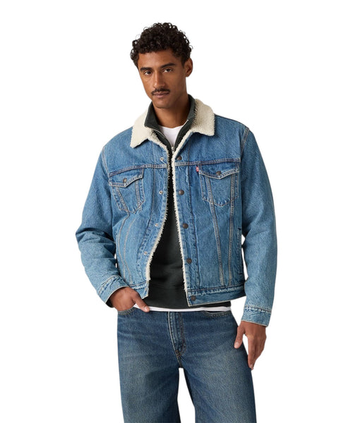 Levi’s Sherpa Trucker Type III Giacca in Denim con Fodera Sherpa