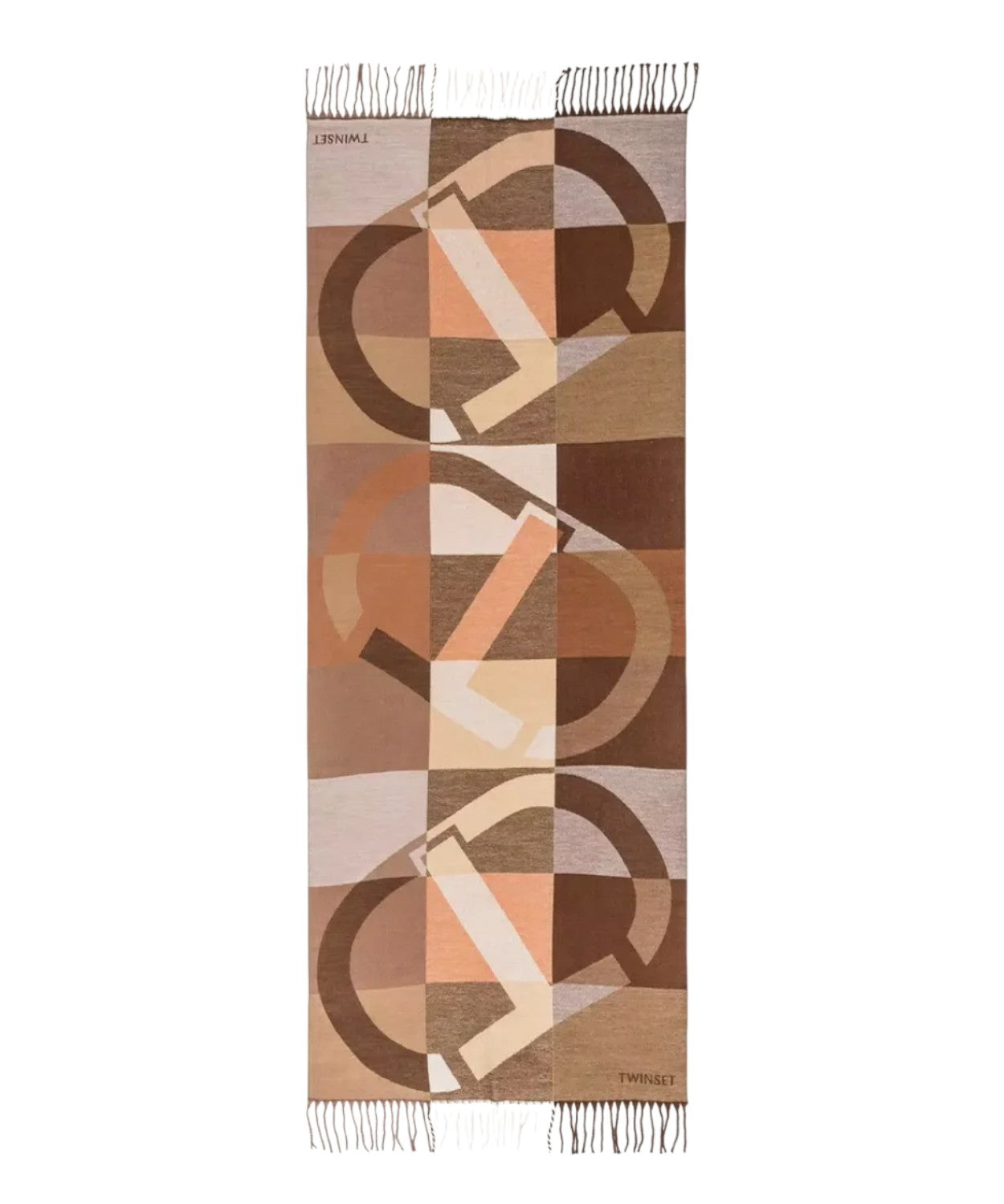 Sciarpa Twinset con Frange e Fantasia Elegante