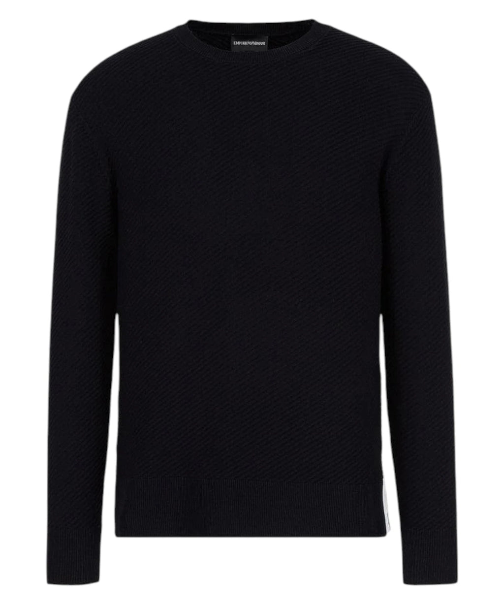Diagonal knit sweater with side stripe Emporio Armani