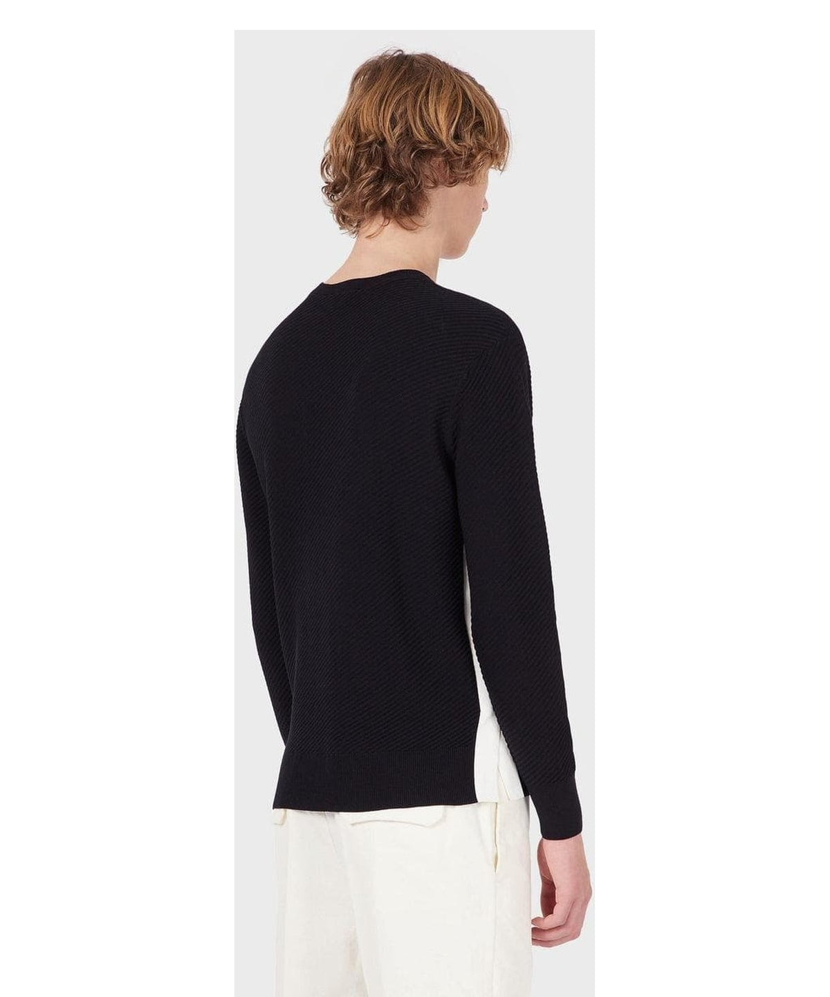 Maglione a trama diagonale con banda laterale Emporio Armani 3