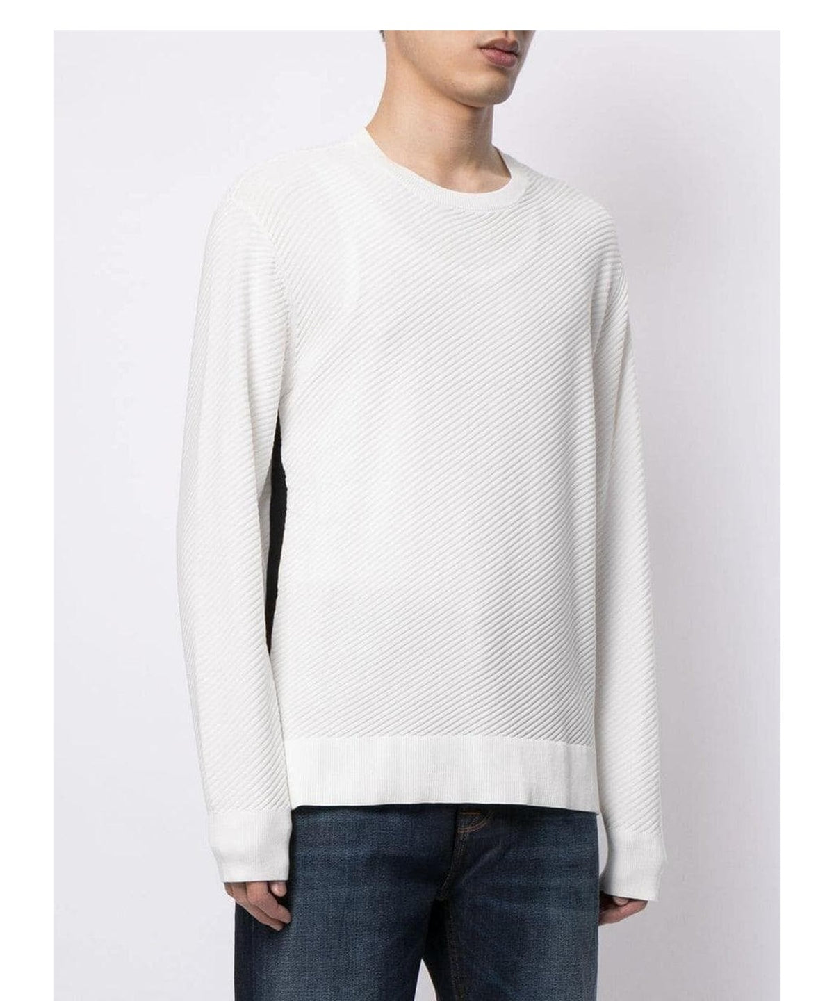 Maglione a trama diagonale con banda laterale Emporio Armani 6
