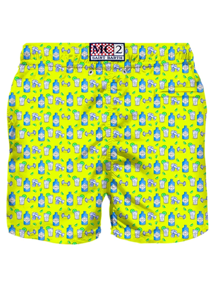 Costume Da Bagno Uomo Kayrth - Shorts Quick Dry 5 Tasche Grigio Chiaro - Foto 3