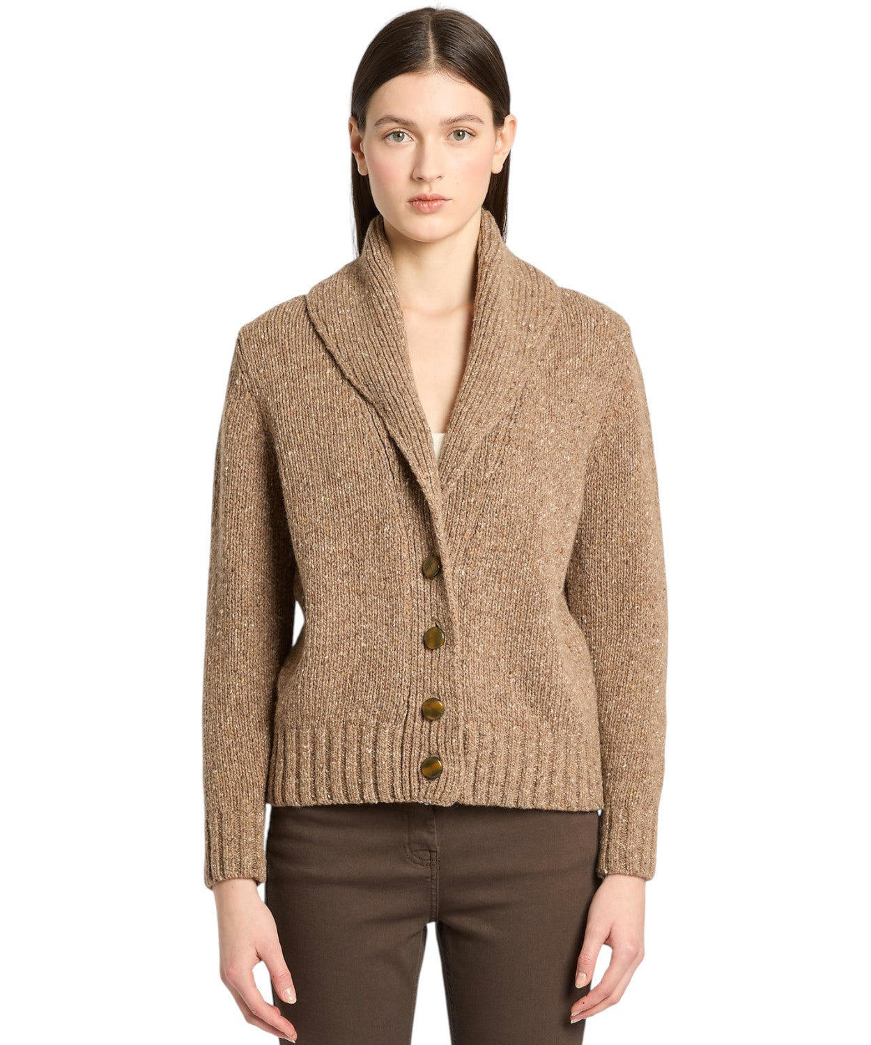 Cardigan Marella Geode in Misto Lana con Scollo a Scialle