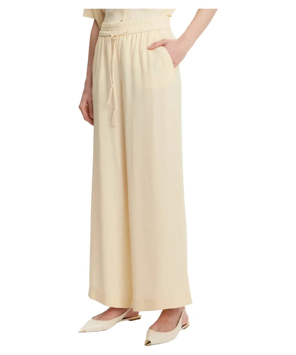 Pantalone Dritto in Crêpe de Chine di Seta con Coulisse-Pantaloni-Marella-Vittorio Citro Boutique