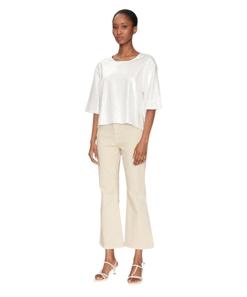 T-shirt Boxy in Cotone con Paillettes e Maniche a Tre Quarti-Marella-T-shirt-Vittorio Citro Boutique