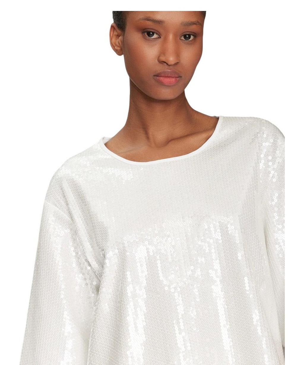 T-shirt Boxy in Cotone con Paillettes e Maniche a Tre Quarti-Marella-T-shirt-Vittorio Citro Boutique