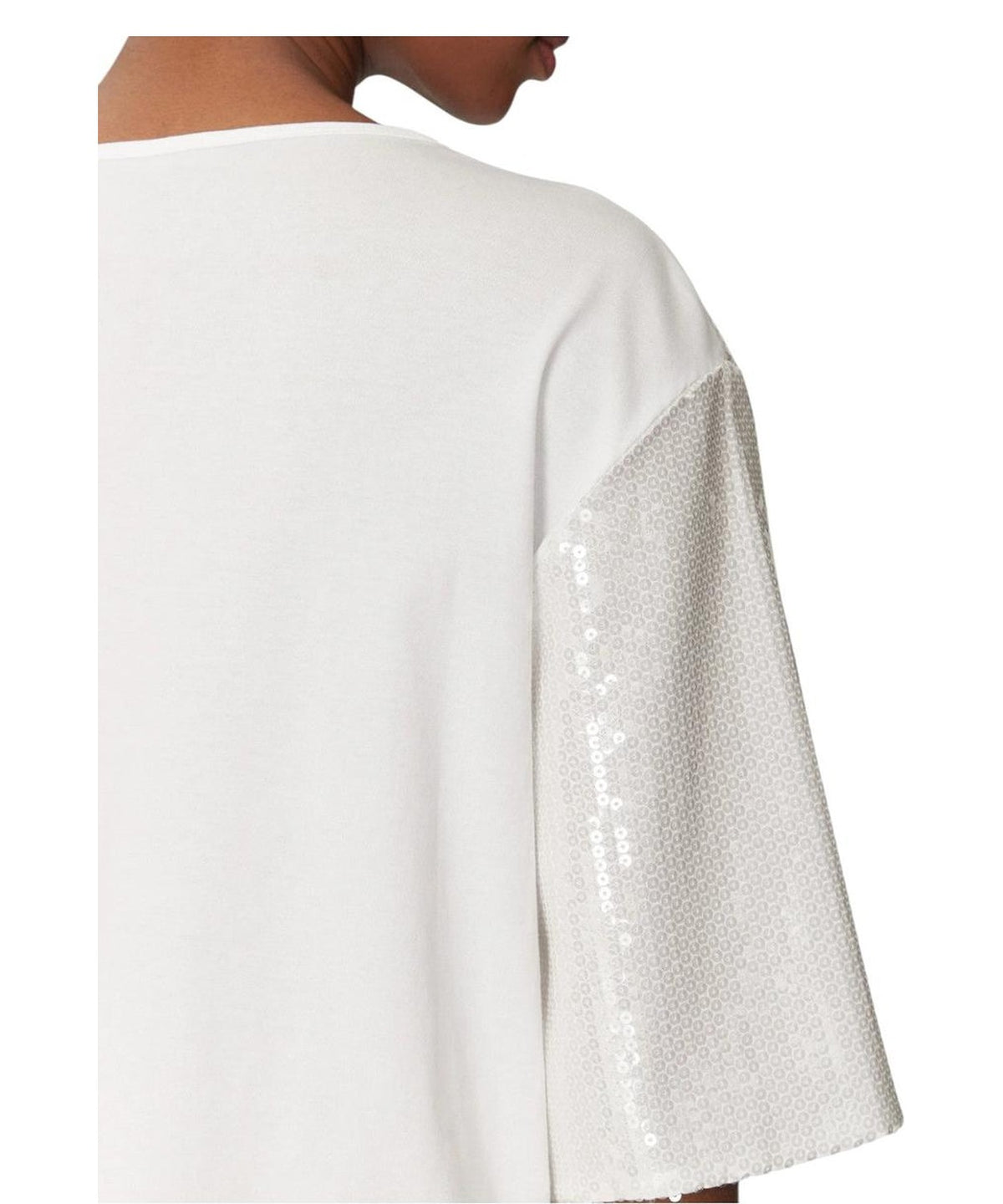 T-shirt Boxy in Cotone con Paillettes e Maniche a Tre Quarti-Marella-T-shirt-Vittorio Citro Boutique