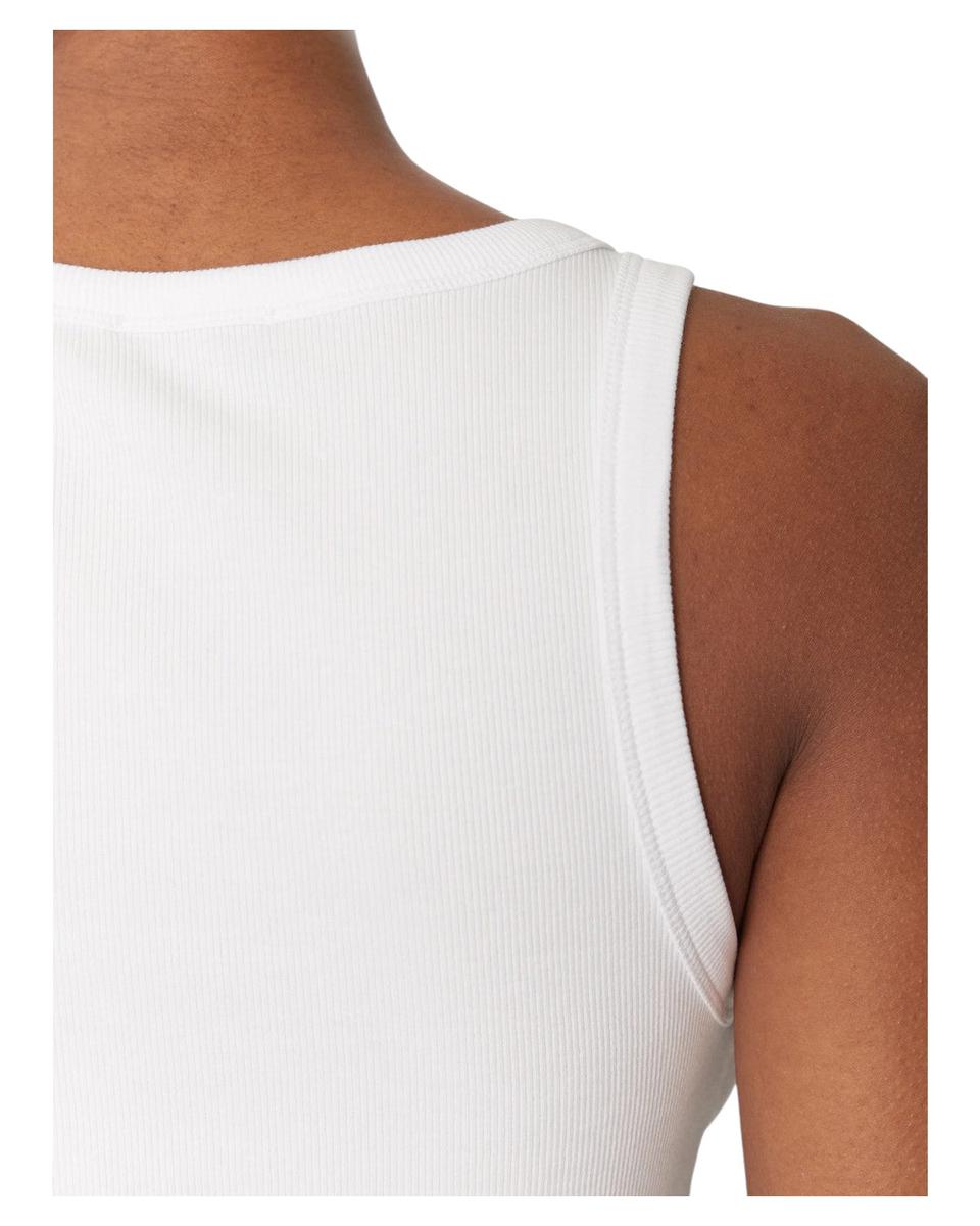 Canotta in Cotone Stretch con Cristalli Cabochon-Marella-Top-Vittorio Citro Boutique