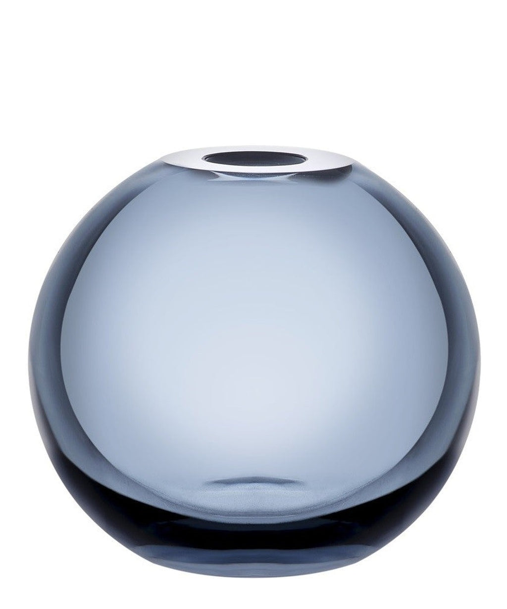 Vaso Mars piccolo blu acciaio NUDE in cristallo senza piombo