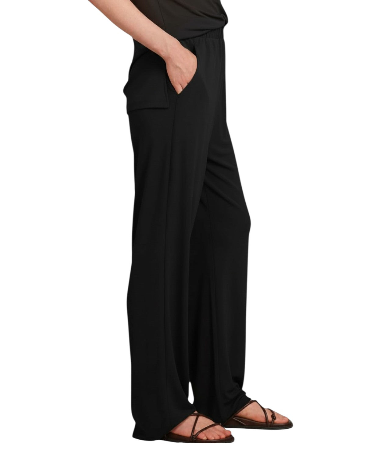 Spodnie damskie OZONO Jersey Crêpe o prostych nogawkach