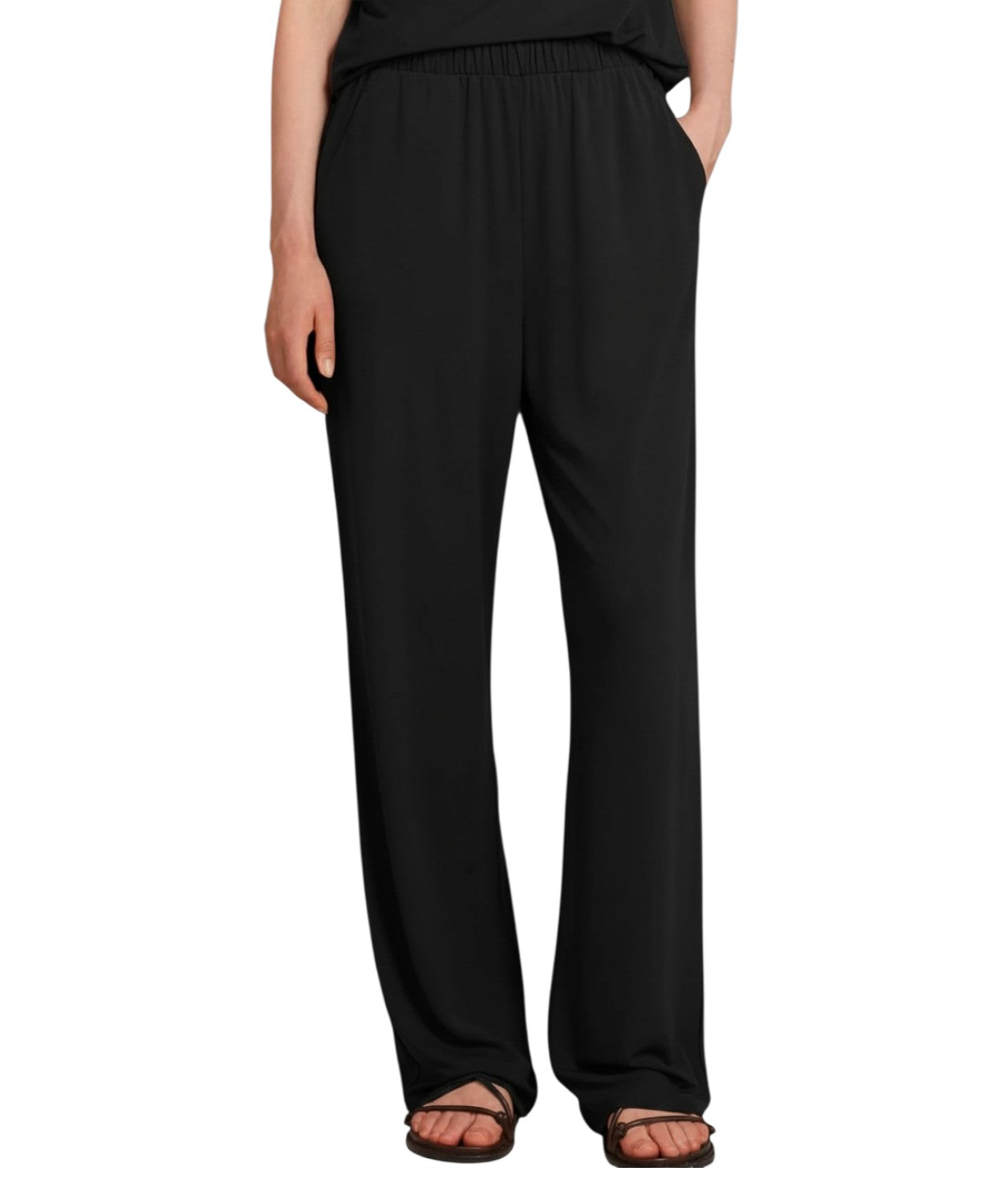 Spodnie damskie OZONO Jersey Crêpe o prostych nogawkach