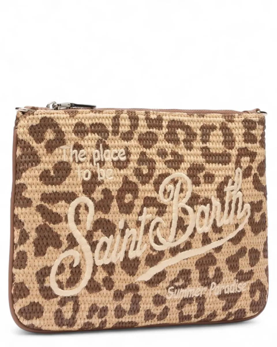 Pochette Parisienne Leopardata in Paglia-Mc2 Saint Barth-Pochette-Vittorio Citro Boutique