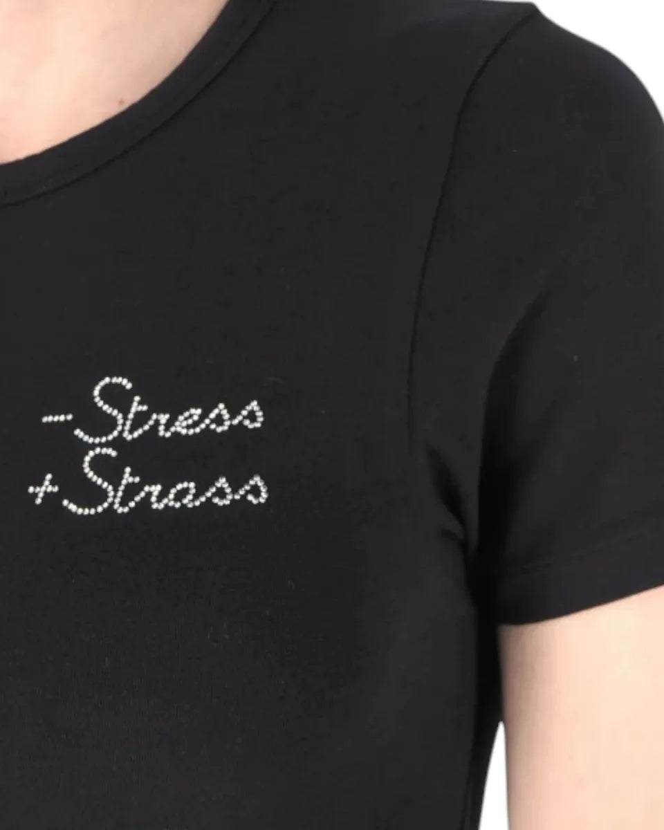 T-shirt Emilie con Strass "Stress Strass"-Mc2 Saint Barth-T-shirt-Vittorio Citro Boutique