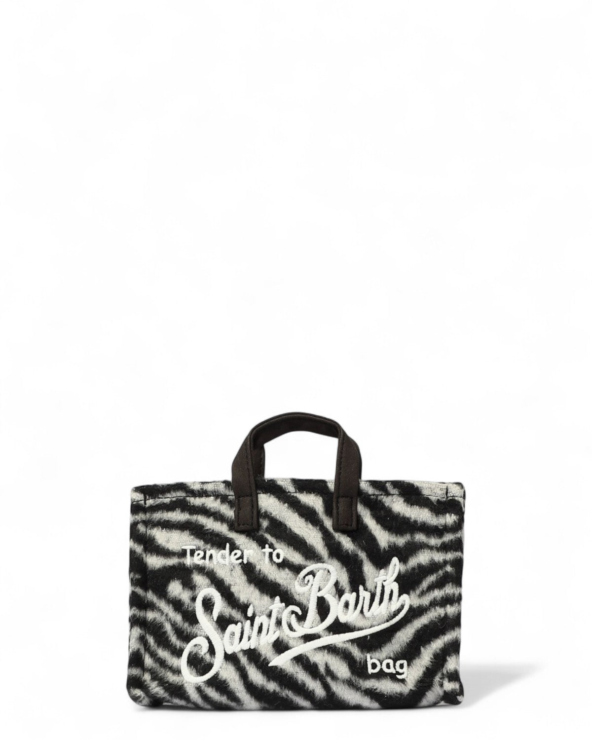 Phone bag in feltro con stampa zebrata-Mc2 Saint Barth-Borse a mano-Vittorio Citro Boutique