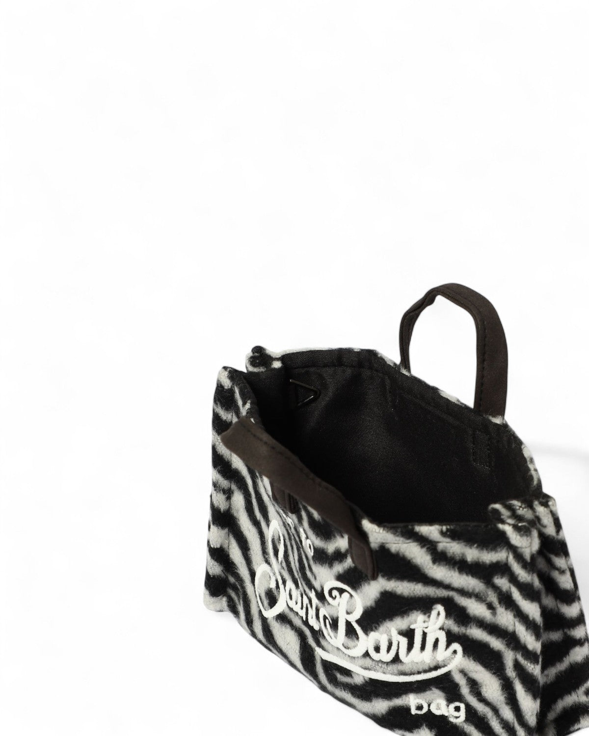 Phone bag in feltro con stampa zebrata-Mc2 Saint Barth-Borse a mano-Vittorio Citro Boutique