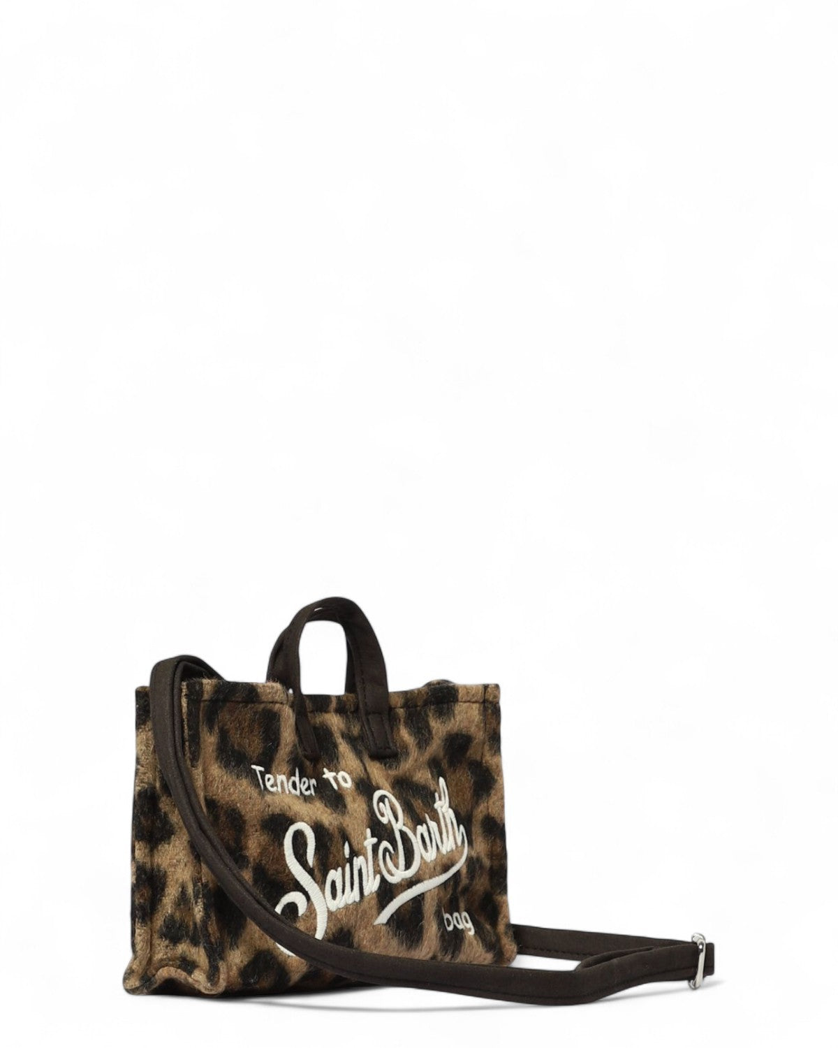 Phone bag in feltro con stampa maculata-Mc2 Saint Barth-Borse a mano-Vittorio Citro Boutique