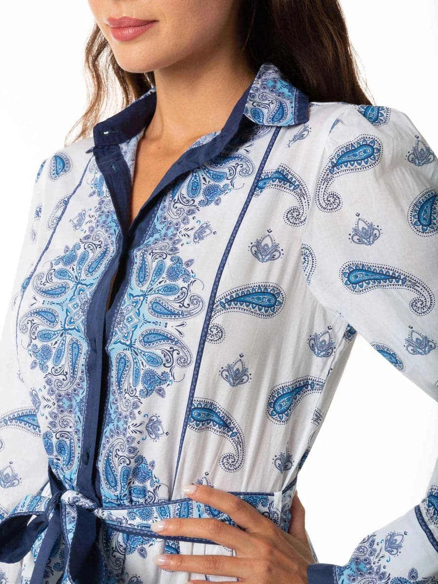 Abito lungo donna con stampa paisley-Abiti-Mc2 Saint Barth-Vittorio Citro Boutique