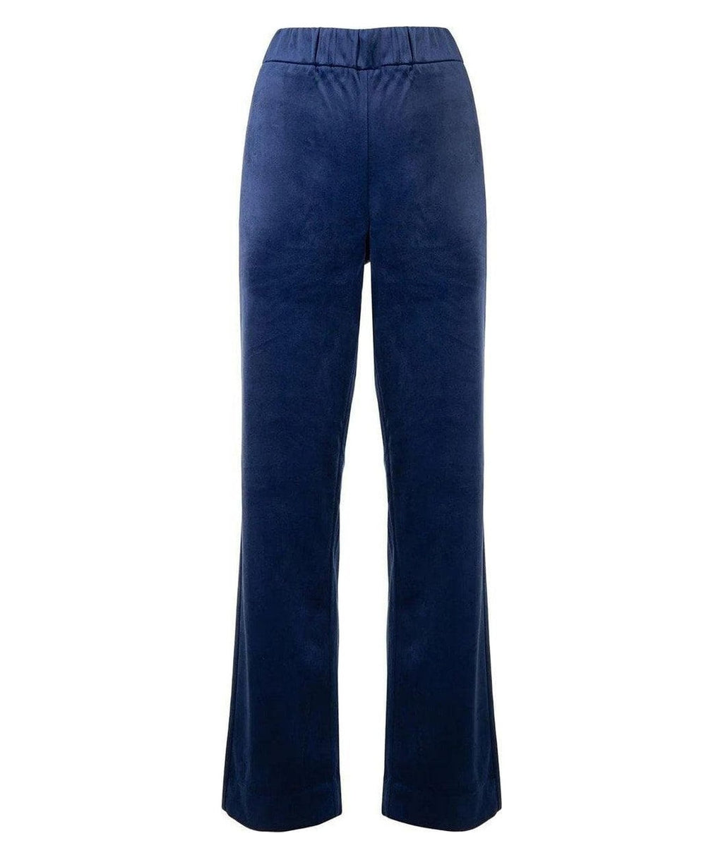 Pantalone effetto velluto con logo ricamato 1