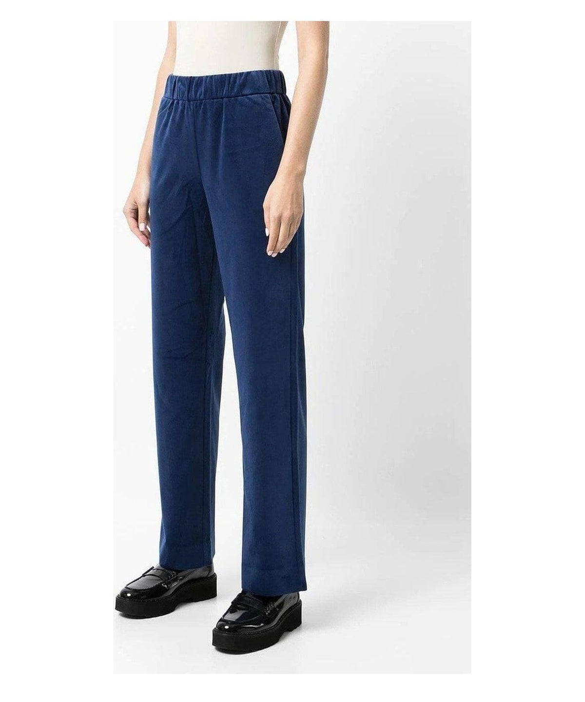 Pantalone effetto velluto con logo ricamato 2