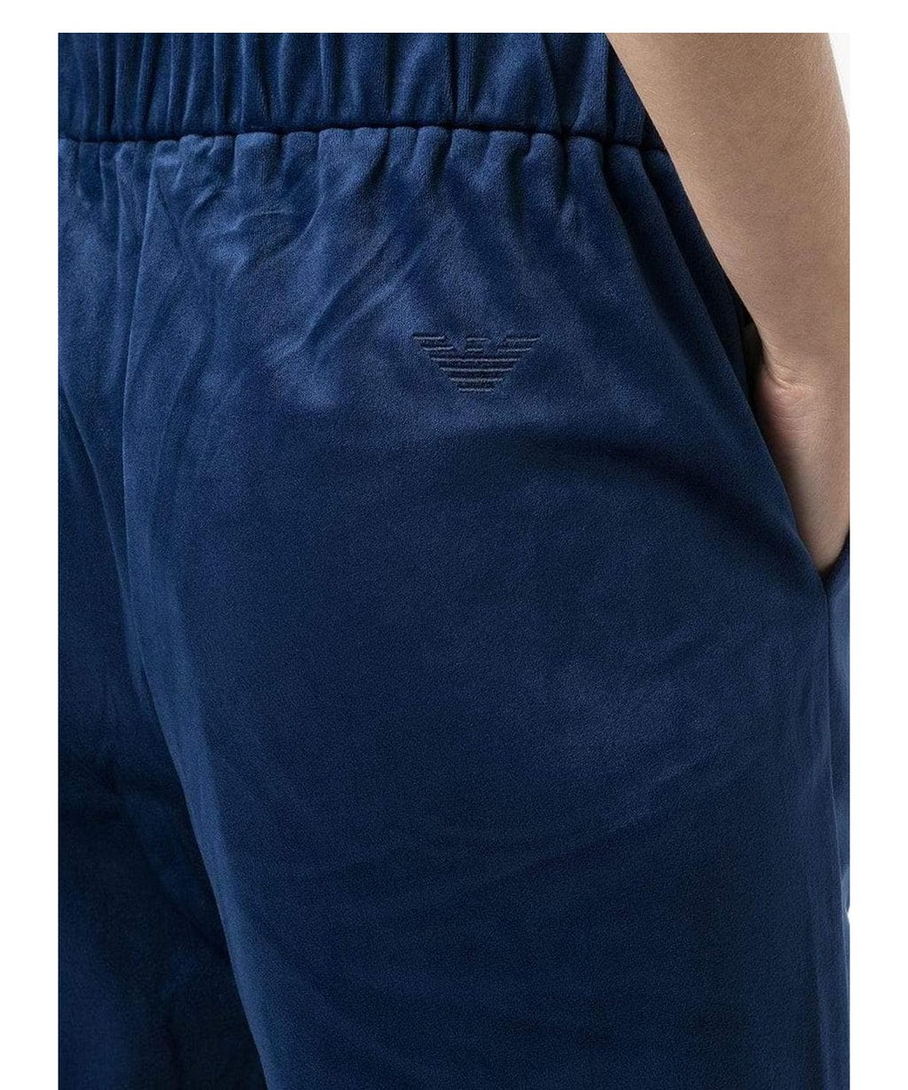 Pantalone effetto velluto con logo ricamato 4