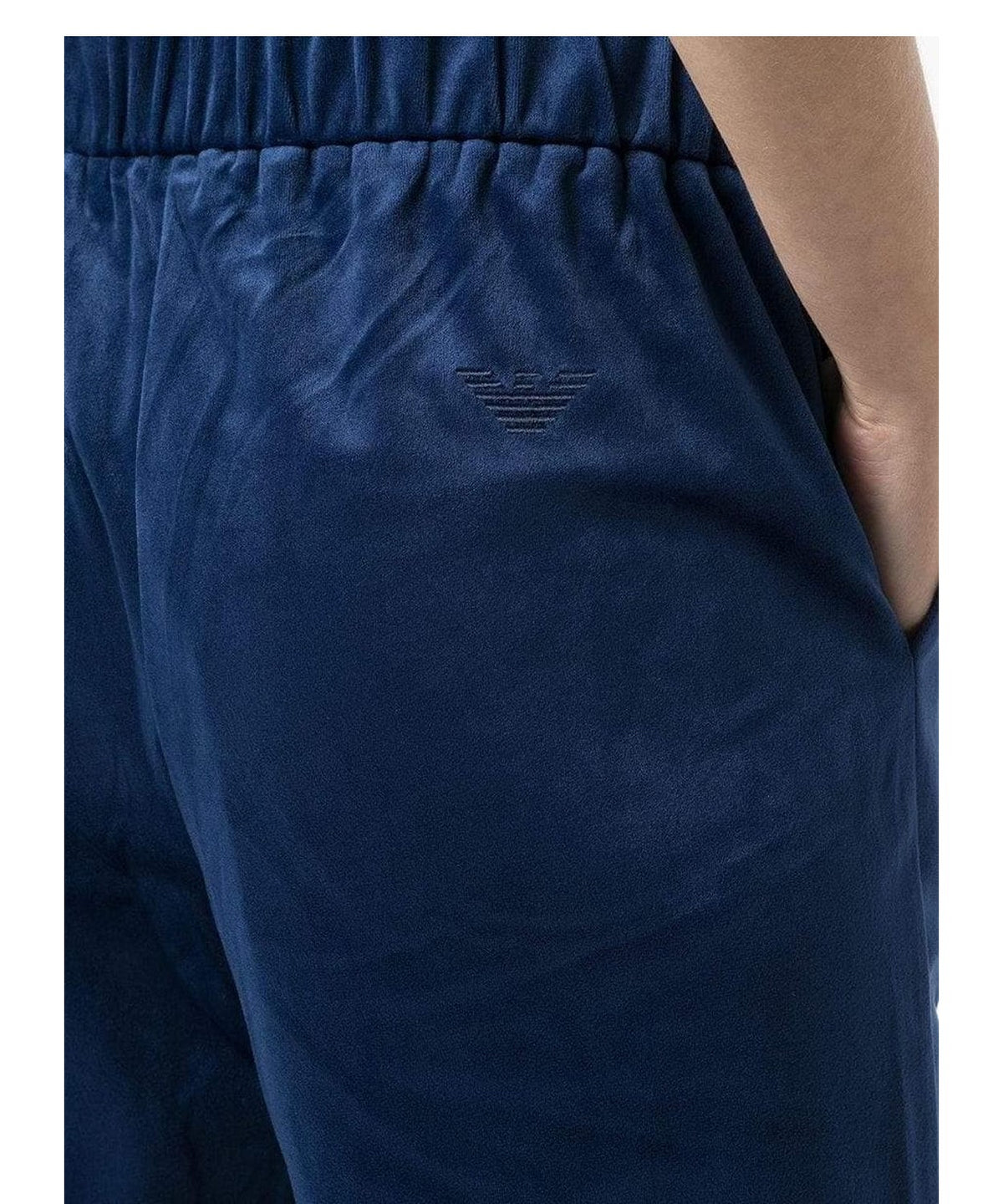 Pantalone effetto velluto con logo ricamato 4